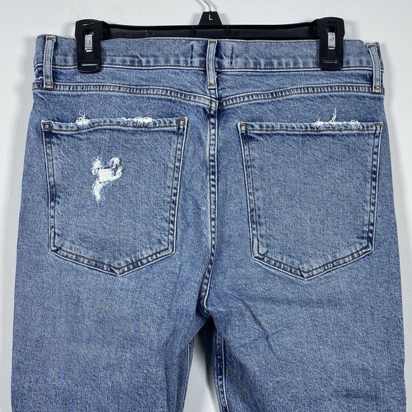 AGOLDE Nico High Rise‎ Denim Blue Jeans Women's Size 29 Raw Hem Button Fly - Picture 4 of 9